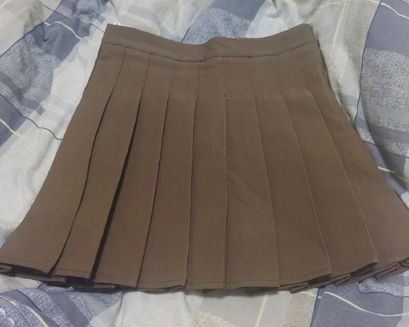 WYCHUN Girls Women High Waisted Pleated Skirt Plain Mini School Uniform Skirts with Lining Shorts leather skirt durable