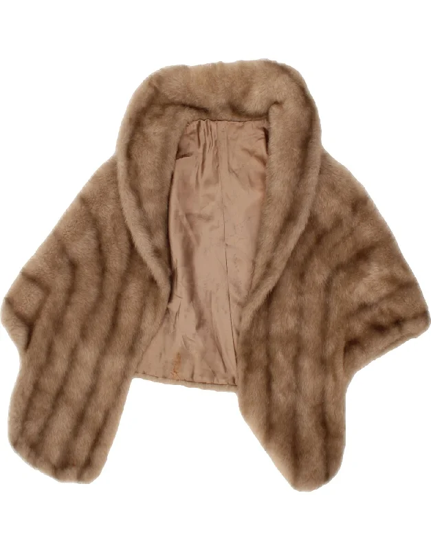 REGINA GLENARA Womens Faux Fur Bolero Jacket One Size Brown Insulated Jacket Fitted Jacket Loose Jacket REGINA GLENARA Womens Faux Fur Bolero Jacket One Size Brown Insulated Jacket Fitted Jacket Loose Jacket
