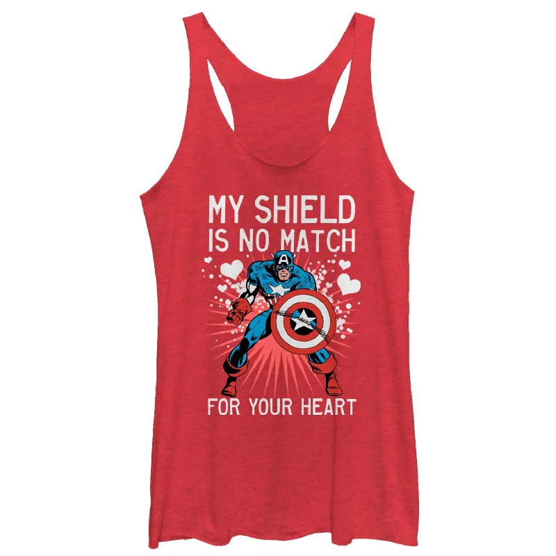 Women's Marvel Valentine Captain America No Shield For Heart Racerback Tank Top cotton tank top