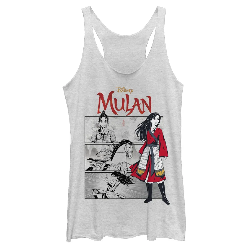Women's Mulan Classic Panels Racerback Tank Top navy tank top