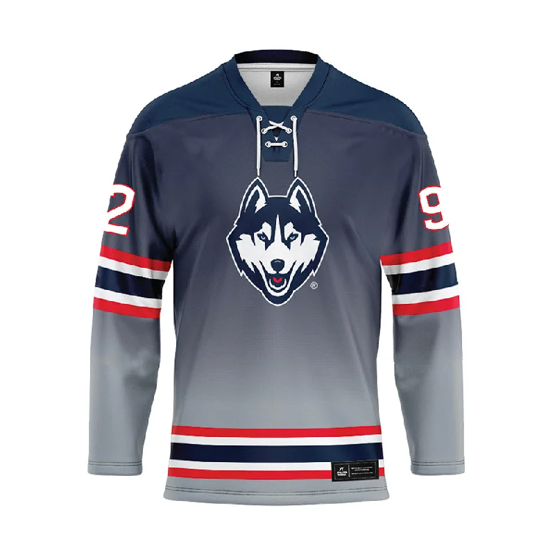 UConn - NCAA Women's Ice Hockey : Ashley Allard - Grey Hockey Jersey Custom Jersey Tee UConn - NCAA Women's Ice Hockey : Ashley Allard - Grey Hockey Jersey Custom Jersey Tee