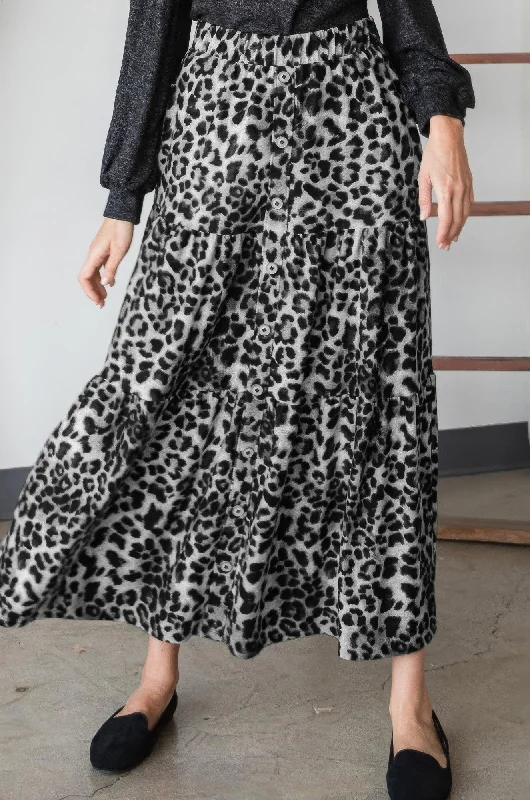 Leopard Maxi Skirt relaxed fit skirt