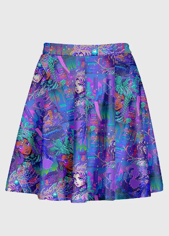 Retrowave Pixel Anime Skirt lace skirt romantic
