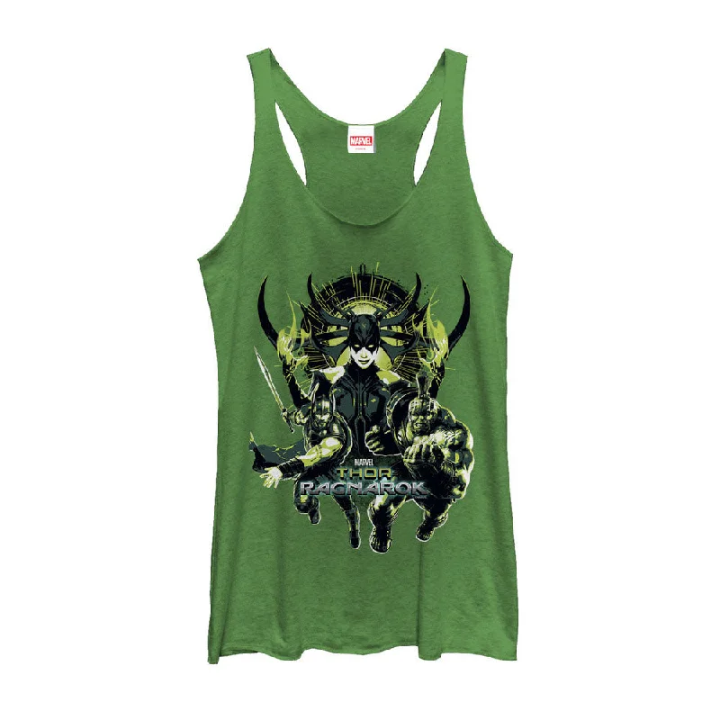 Women's Marvel Thor: Ragnarok Hela Flames Racerback Tank Top vintage tank top