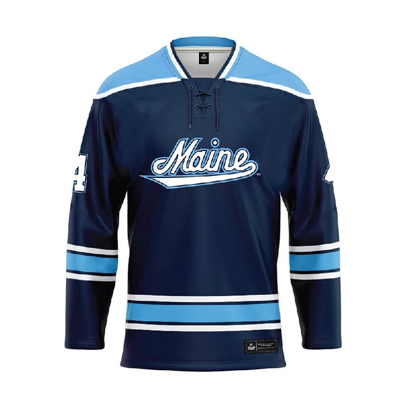 Maine - NCAA Women's Ice Hockey : Jaidyn Britt - Blue Hockey Jersey Travel Jersey Tee Maine - NCAA Women's Ice Hockey : Jaidyn Britt - Blue Hockey Jersey Travel Jersey Tee