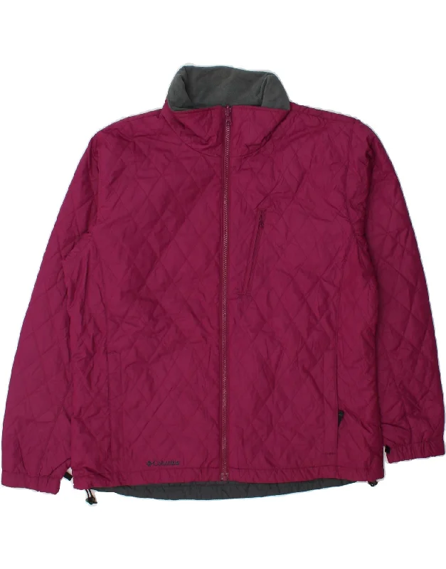 COLUMBIA Womens Quilted Jacket UK 18 XL Pink Polyester Denim Jacket Leather Jacket Suede Jacket