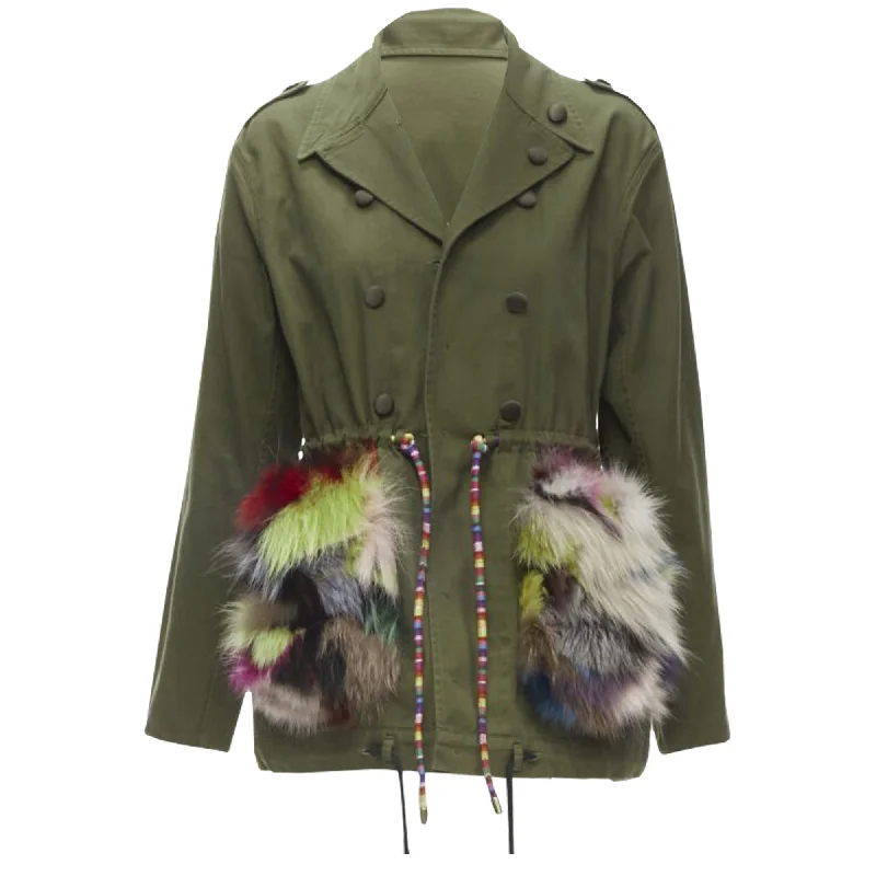 Harvey Faircloth cotton multi print fox fur pocket drawstring jacket Belted Jacket Elasticated Jacket Padded Jacket Harvey Faircloth cotton multi print fox fur pocket drawstring jacket Belted Jacket Elasticated Jacket Padded Jacket