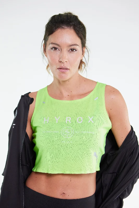 RUN ULTRASPUN CROP TANK - green low neck tank