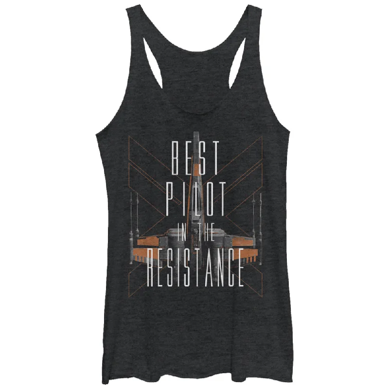 Women's Star Wars The Force Awakens Best Pilot in the X-Wing Racerback Tank Top fitness tank top