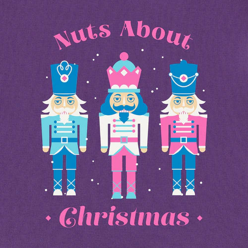 NUTS ABOUT CHRISTMAS LS JERSEY TOP - PURPLE Scoop Neck Jersey Top
