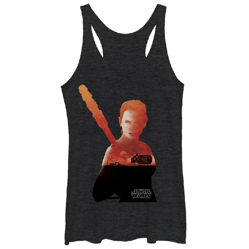 Women's Star Wars The Force Awakens Rey Speeder Silhouette Racerback Tank Top floral tank top