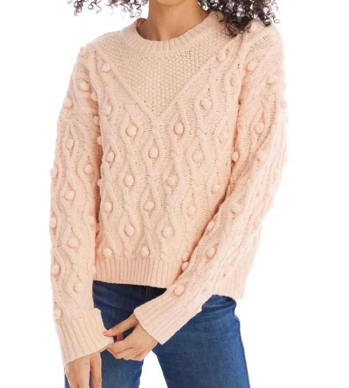 Esme Sweater In Blush Chenille Fabric Brocade Fabric Lace Fabric