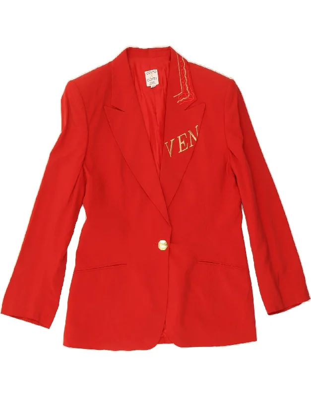 ICEBERG Womens Graphic 1 Button Blazer Jacket UK 44 Medium Red Classic V-Neck Jacket Boat Neck Jacket Square Neck Jacket ICEBERG Womens Graphic 1 Button Blazer Jacket UK 44 Medium Red Classic V-Neck Jacket Boat Neck Jacket Square Neck Jacket