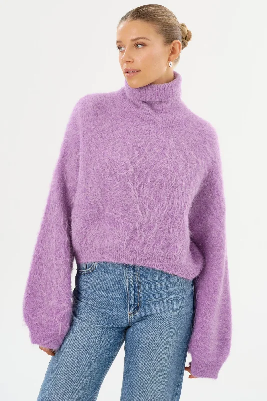 GARCELLE | Wool Turtleneck Sweater Velvet Chenille Corduroy