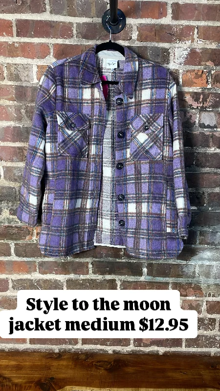 Style to the moon jacket A-Line Jacket Boat Neck Shawl Collar