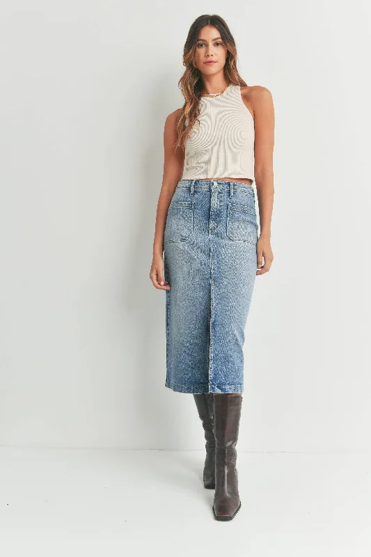 Utility Pocket Midi Skirt lace skirt romantic