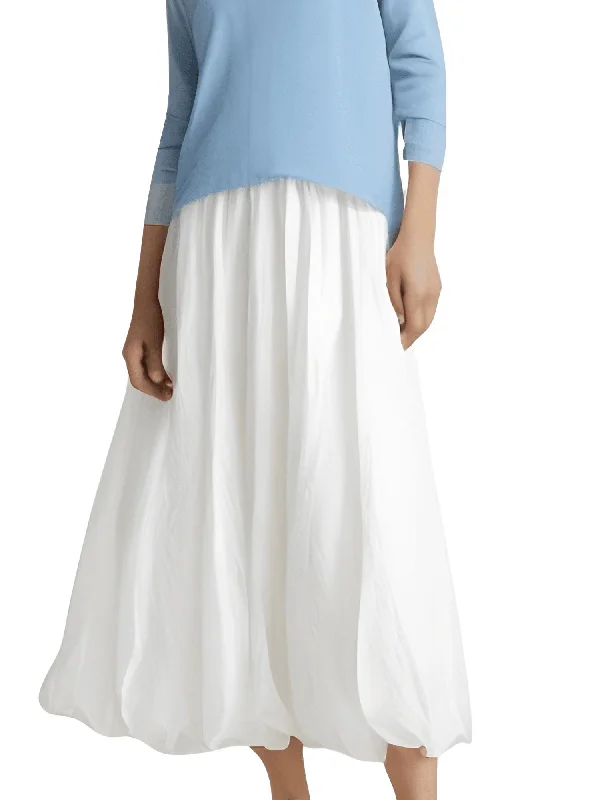Trendy Fashion Solid Color A-line Skirt Women's Mid-Length High Waist Skirts leather skirt sleek