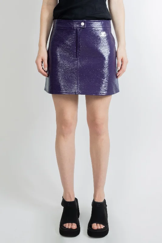 Courrges Skirt Vinyle Reedition Purple velvet skirt plush
