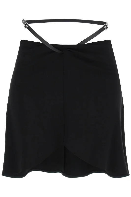 COURREGES "jersey crêpe slash ell Dark Color Jersey Shirt