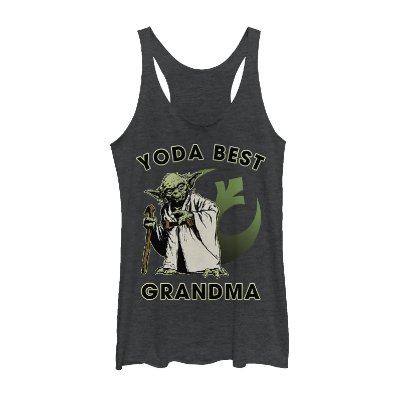 Women's Star Wars Yoda Best Grandma Racerback Tank Top casual tank top