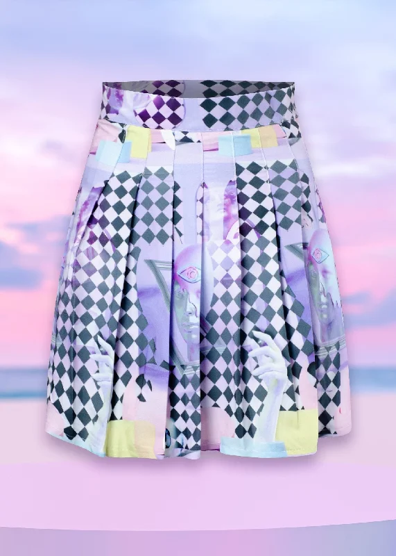 World 1 Pleated Skirt silk skirt sleek