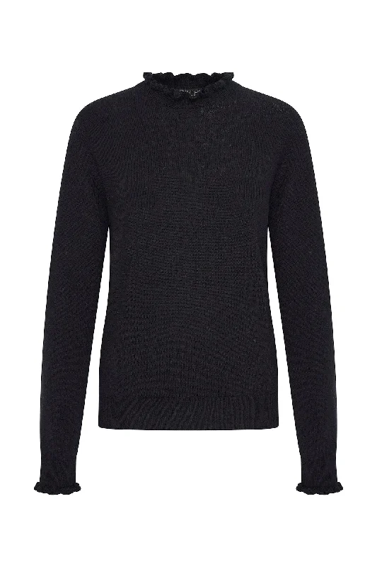 Zilch Black High Neck Sweater Fleece Sweater Nylon Polyester