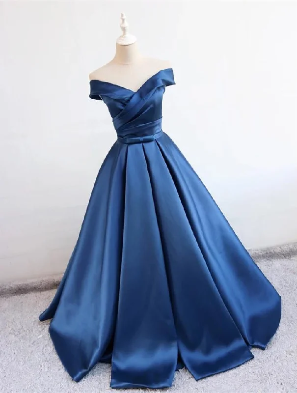 v neck off the shoulder long satin prom dresses ball gowns Tunics Canvas sturdy