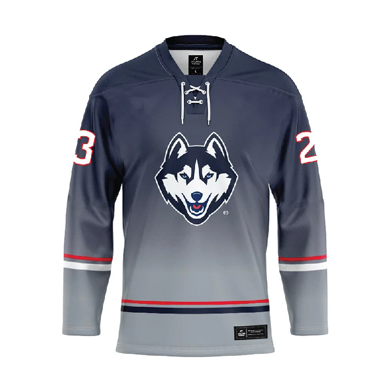 UConn - NCAA Women's Ice Hockey : Brianna Ware - Grey Hockey Jersey High-End Jersey Tee UConn - NCAA Women's Ice Hockey : Brianna Ware - Grey Hockey Jersey High-End Jersey Tee