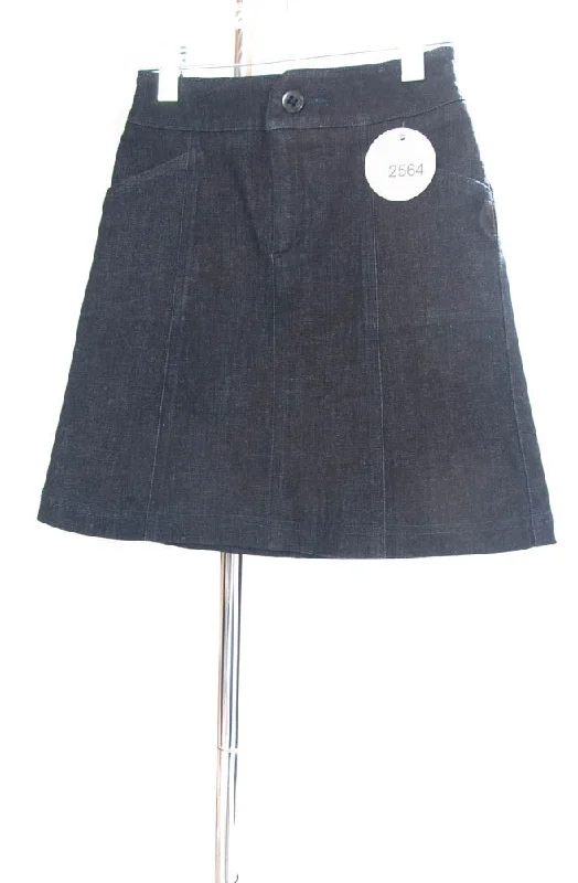 #2564 Sale Rack Item / Short Corneado Skirt / Girls Size 7 / Dark Denim Stretch wrap skirt elegant