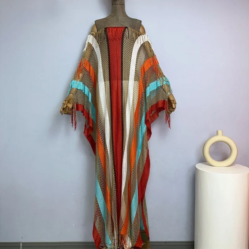 Boho Crochet Beach Cover Up Dress Tunics Practical easy-care