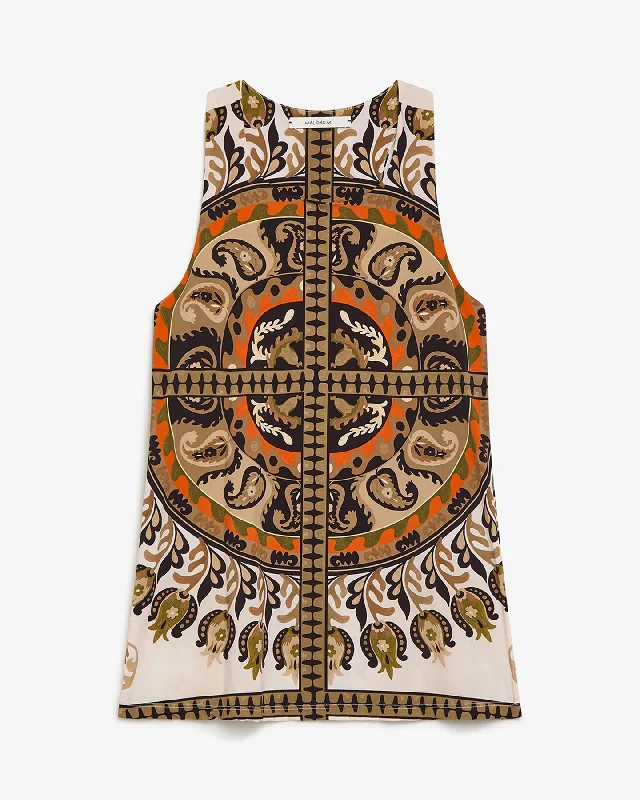 SUZANI CROWN JERSEY TOP - BEIGE/ORANGE Organic Jersey Tee