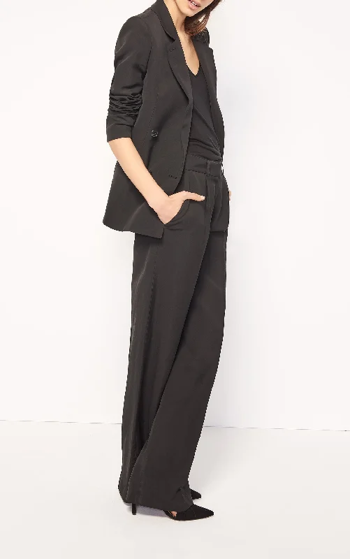 BLACK STRAIGHT AND WIDE CUT TROUSERS Trousers Office Stylish