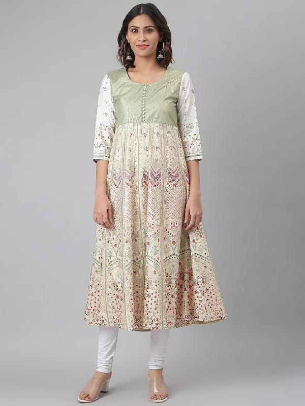 Women's Ethnic Mirror Work Anarkali Kurta With Trousers Dupatta - Hatheli Trousers Occasion Special Women's Ethnic Mirror Work Anarkali Kurta With Trousers Dupatta - Hatheli Trousers Occasion Special