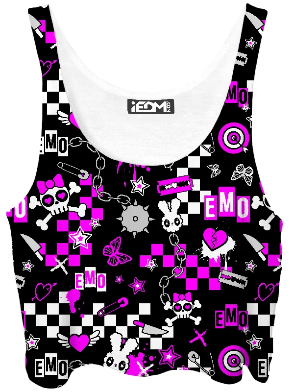 Emo Halloween Crop Top Fashionable Trendy Casual