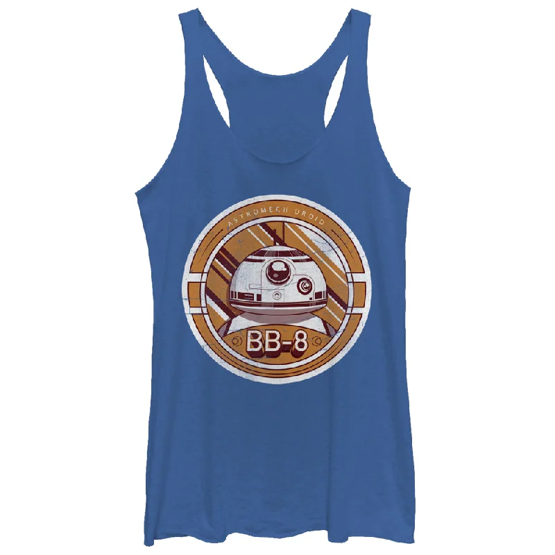 Women's Star Wars The Force Awakens BB-8 Astromech Droid Round Racerback Tank Top striped tank top