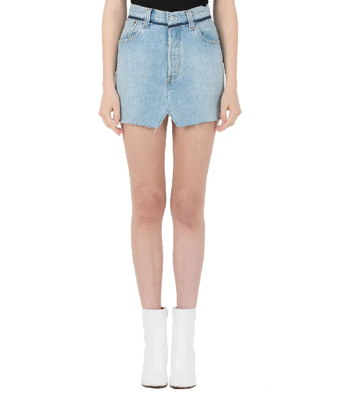 Blue Mini Denim Skirt velvet skirt luxury