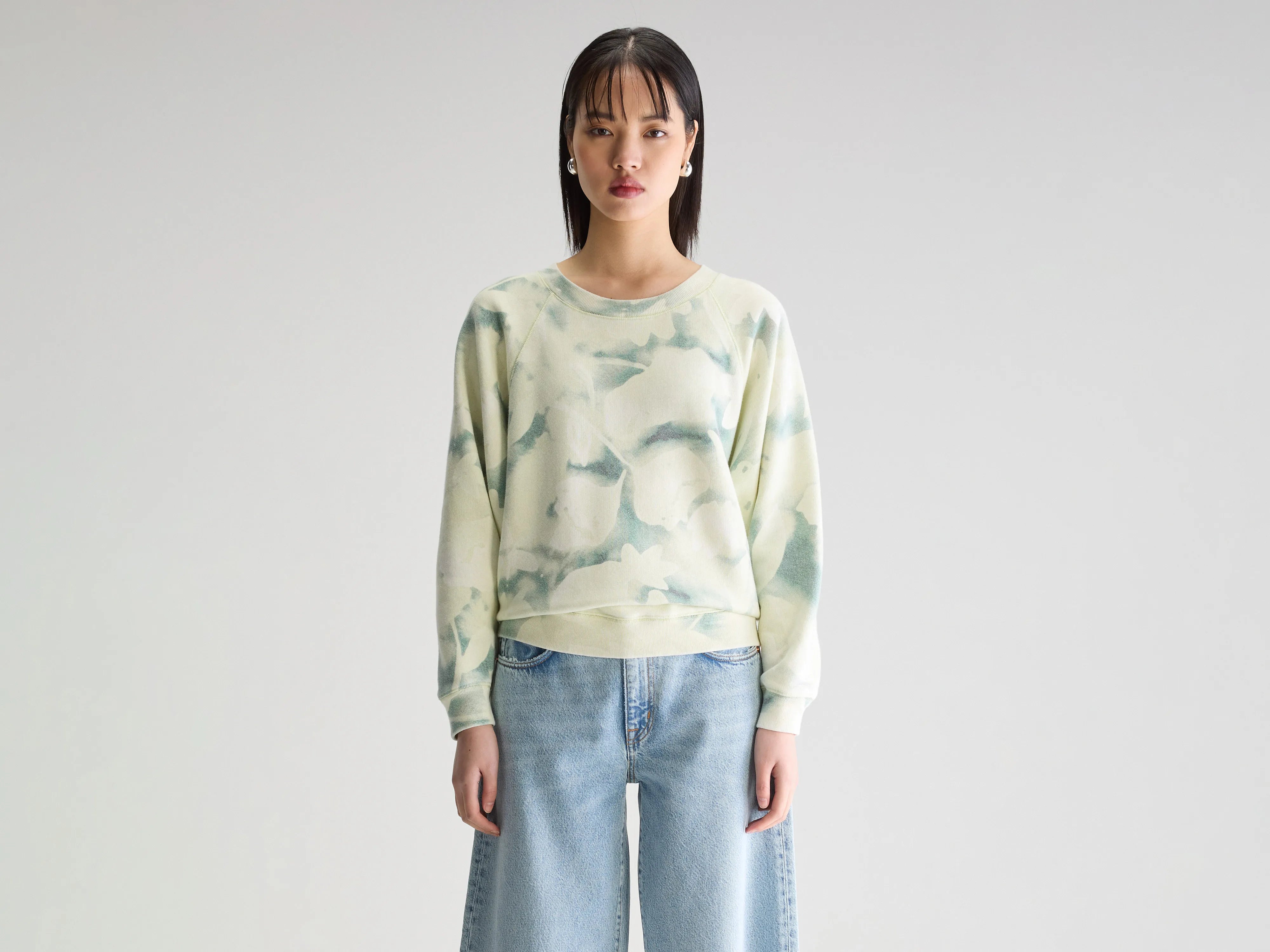 Fella relaxed sweatshirt (251 / W / COMBO A) Hoodie with Hem Embroidery Detailed Premium