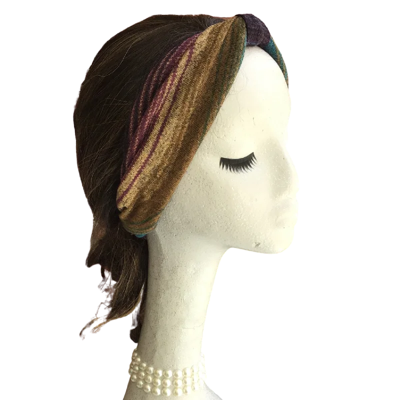 Sweater Stripe Headband Print Jacquard Patchwork