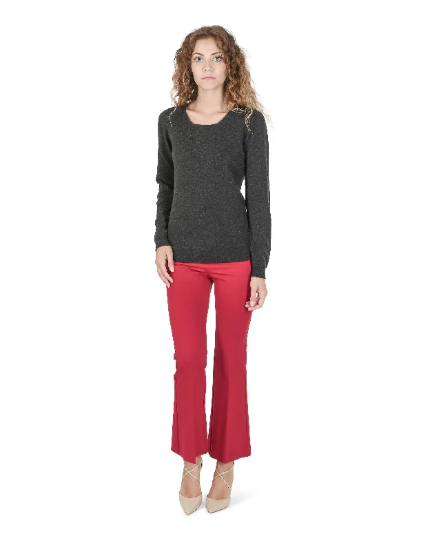Crown of Edinburgh Cashmere Womens Square Neck Sweater COE 0024 IRON GREY Nylon Fabric Polyester Fabric Spandex Fabric Crown of Edinburgh Cashmere Womens Square Neck Sweater COE 0024 IRON GREY Nylon Fabric Polyester Fabric Spandex Fabric