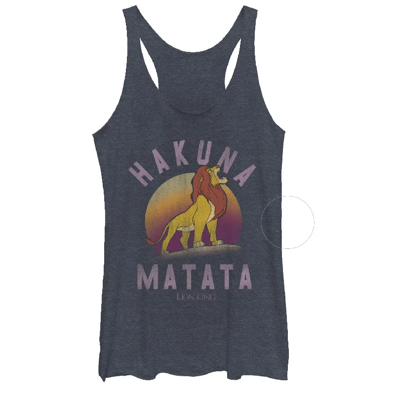 Women's Lion King Simba Hakuna Matata Racerback Tank Top charcoal tank top