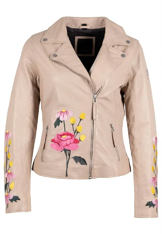 Women's Peonie Rf Jacket In Light Beige Satin Fabric Silk Fabric Chiffon Fabric