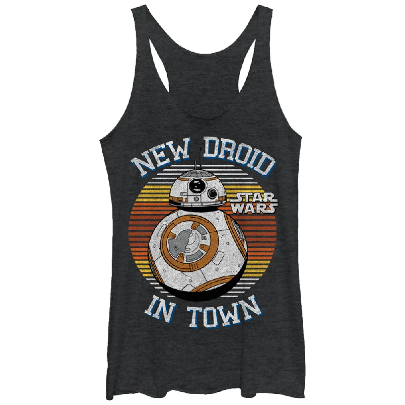 Women's Star Wars The Force Awakens BB-8 New Droid in Town Racerback Tank Top soft tank top