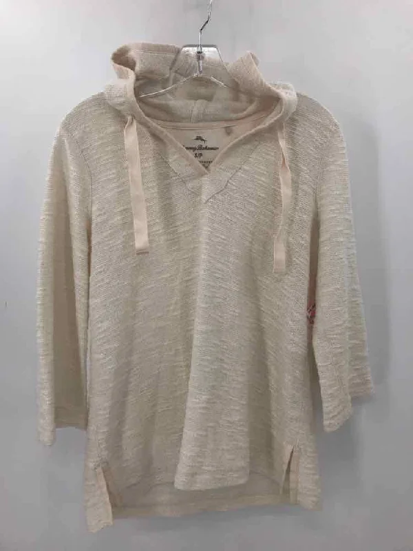 Pre-Owned Tommy Bahama Ivory Size Small Hoodie Sweater Hoodie with Back Slit Movement Comfort