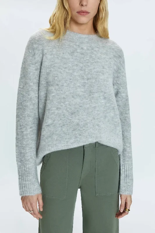 Ivy Sweater In Soft Grey Fleece Sweater Nylon Polyester