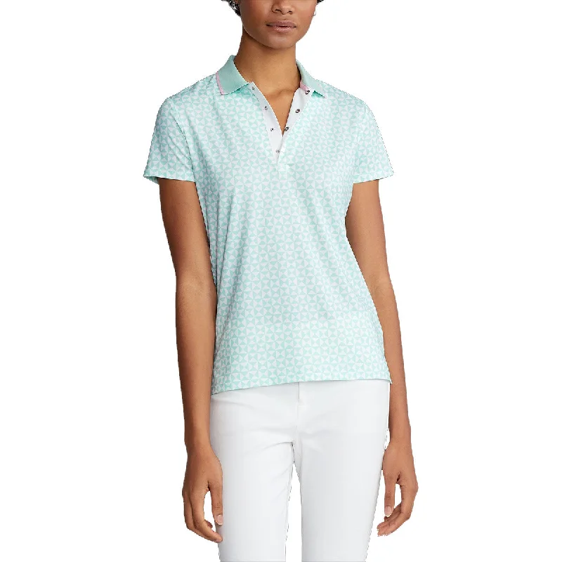 RLX Ralph Lauren Printed Airflow Jersey April Green Womens Golf Polo Casual Jersey Blouse RLX Ralph Lauren Printed Airflow Jersey April Green Womens Golf Polo Casual Jersey Blouse