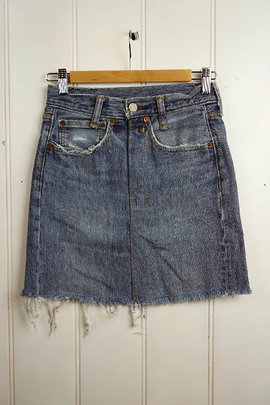 Vintage Levis - Denim Skirt 1005 - 26" (Small) patchwork skirt art