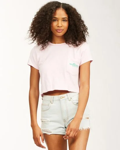 Billabong Gone Coastal Crop Top Rayon Velvet Corduroy