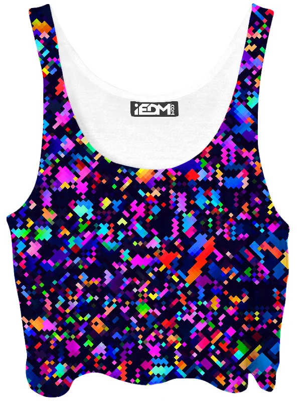 8-Bit Confetti Crop Top Crop Top Seamless Stretchy