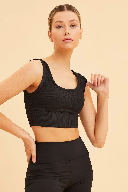 Black Crop Top Long Line Rib Elasticated Hem Rayon Fabric Velvet Fabric Corduroy Fabric Black Crop Top Long Line Rib Elasticated Hem Rayon Fabric Velvet Fabric Corduroy Fabric
