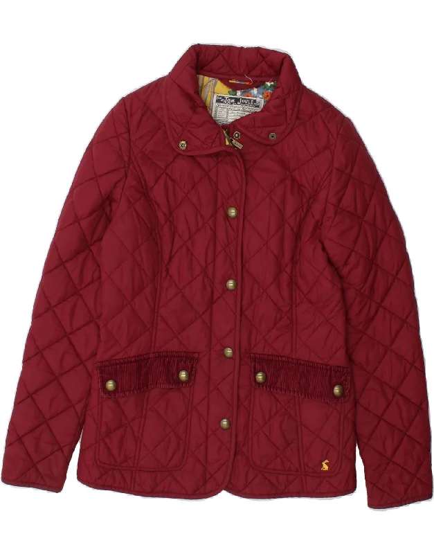 TOM JOULE Womens Quilted Jacket UK 10 Small Maroon Polyester Herringbone Jacket Houndstooth Jacket Plaid Jacket TOM JOULE Womens Quilted Jacket UK 10 Small Maroon Polyester Herringbone Jacket Houndstooth Jacket Plaid Jacket